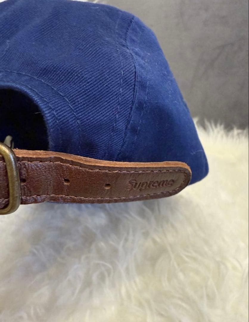 Supreme ネイビーキャップ レザー