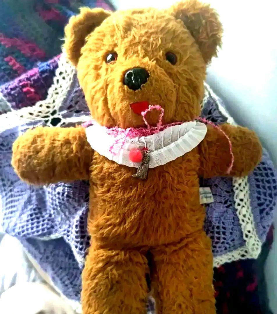 1974ーVintageテディ、オルゴール〜可愛いタグ付き❤England