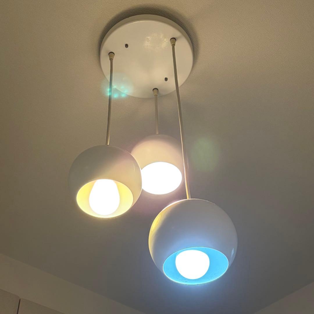 ペンダントライト　ミッドセンチュリー　スペースエイジ　3灯　US ビンテージ