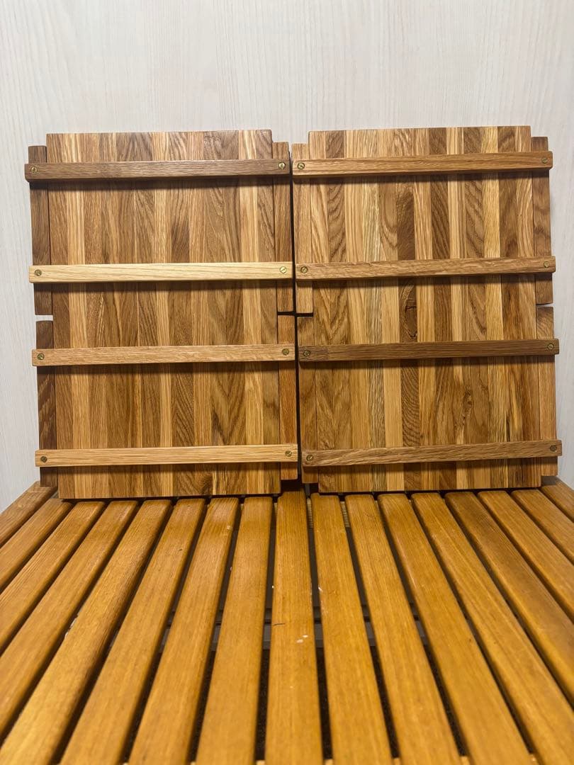 でーん　オークテーブル２つセット