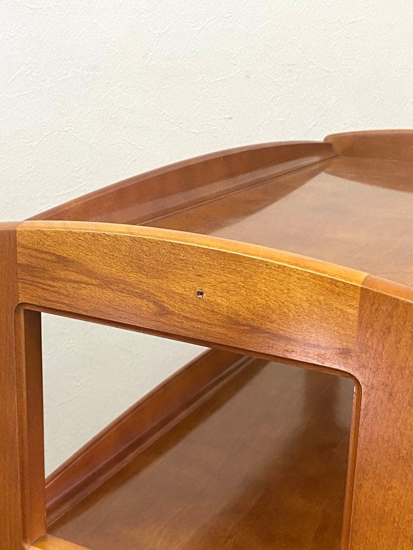 カリモク ラタン 藤 収納 整理 棚 コンソール 電話台 飾り棚