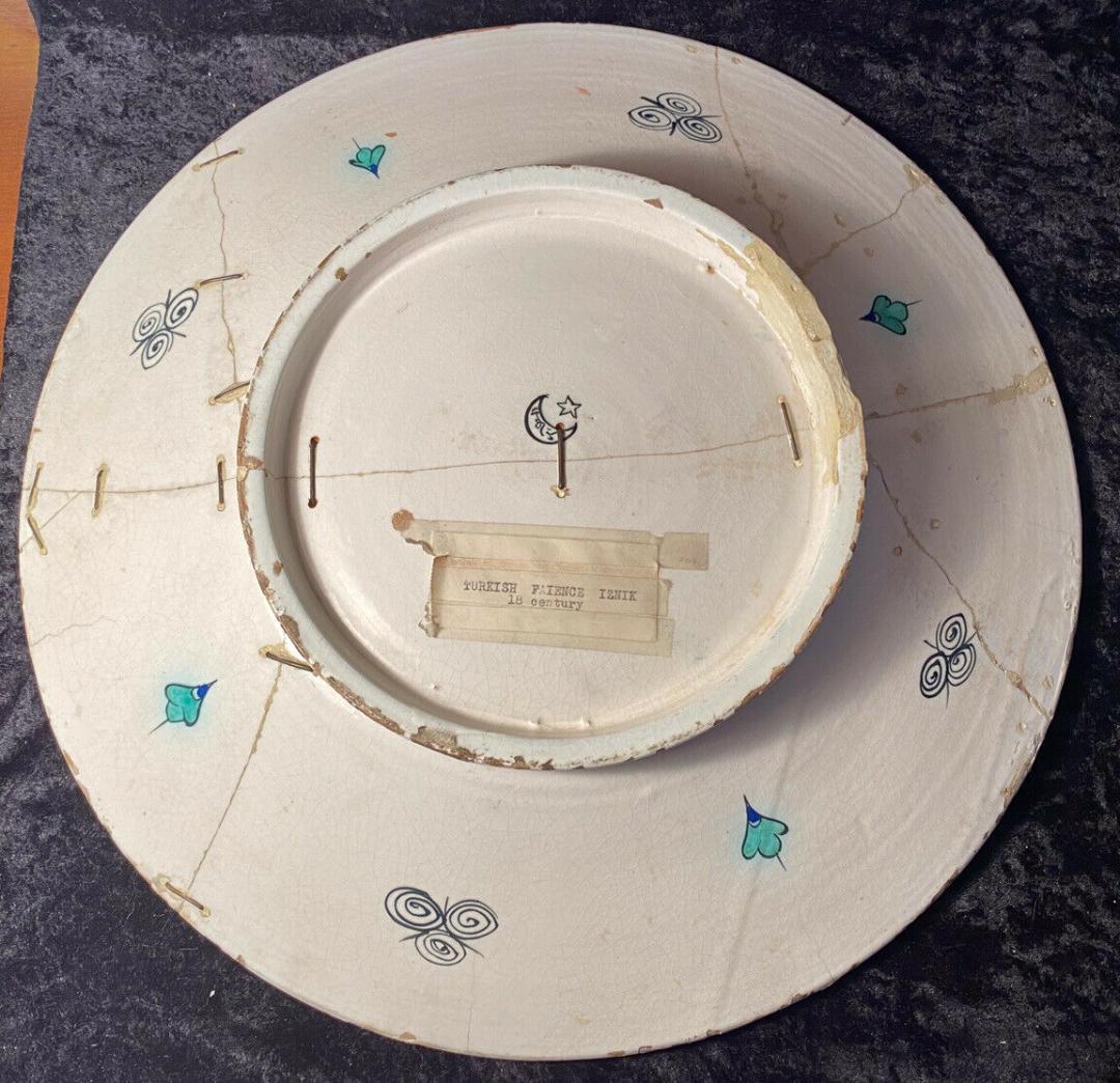 IZNIK陶器 大皿 18世紀 イズニック イズニク オスマントルコ　修復接合品
