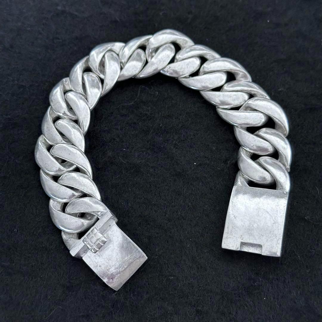 超重厚 117g80sヴィンテージ ブレスレット　シルバー925