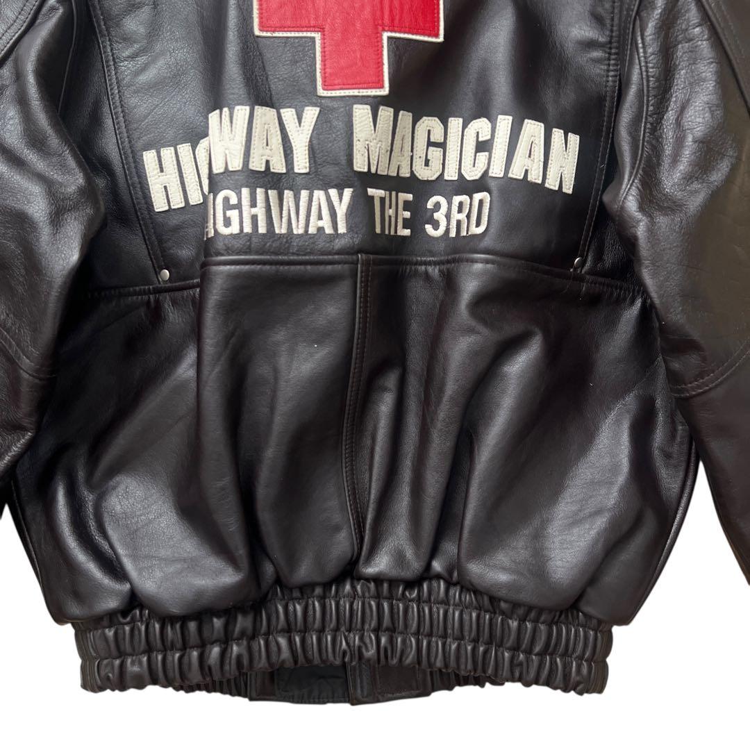 yellow corn　牛革　レザーライダースジャケット　刺繍　ワッペン　LL