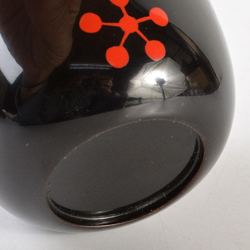 茶道具　山中塗　中村湖彩作　三千家好写　利休梅　大棗　共布共箱　V　6428