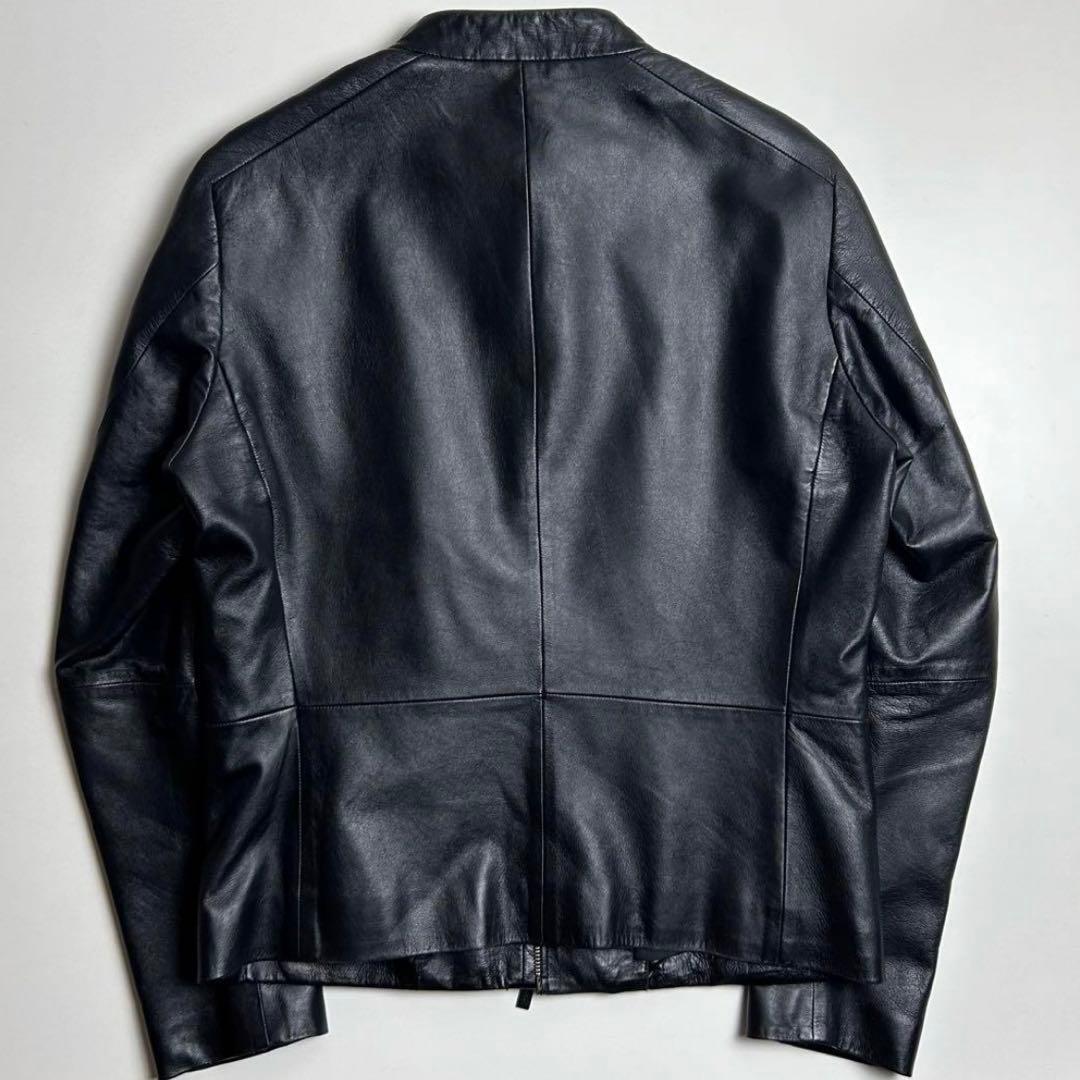 【美品】カルバンクライン/フロントダブルジップレザージャケット/ライダース/羊革