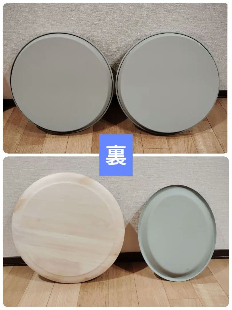 トールペイント用トレイ5点セット【ステンレス製✕4、木製（白木）✕1】お盆