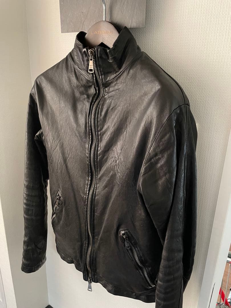 【美品】 伊製 GIORGIO BRATO レザージャケット ブラック 46