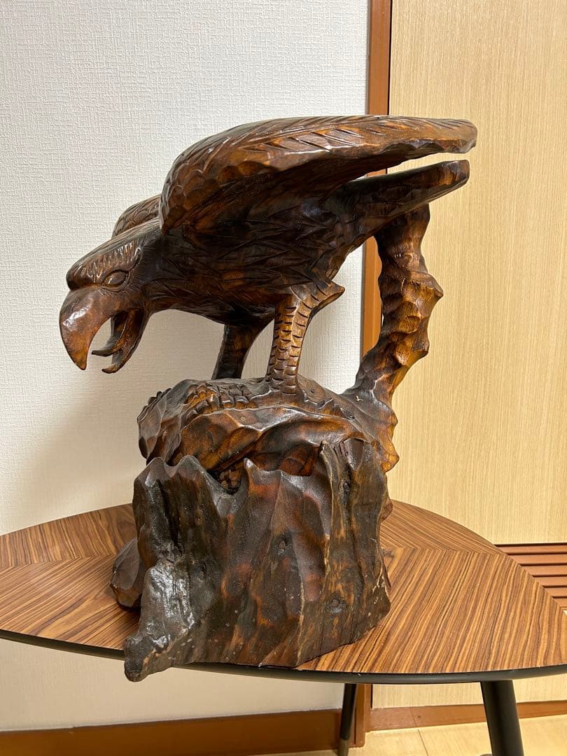 木製 鷲の彫刻 約40cm