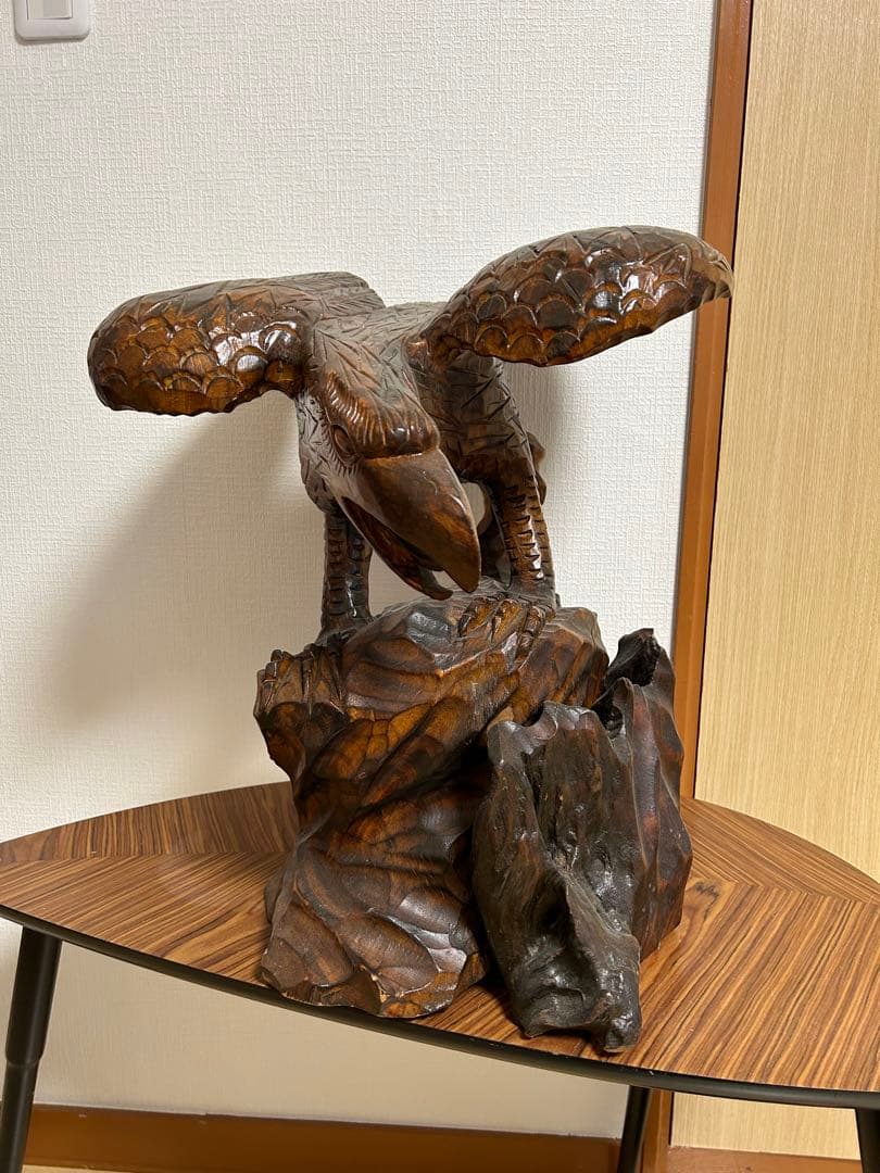 木製 鷲の彫刻 約40cm
