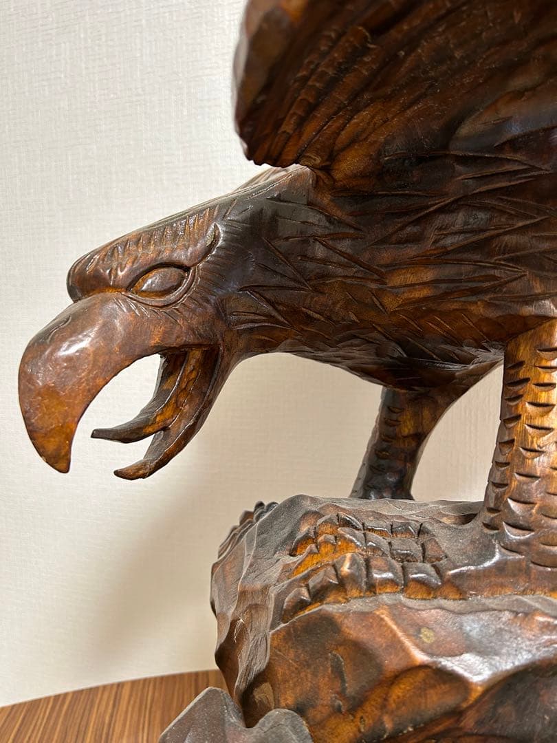 木製 鷲の彫刻 約40cm