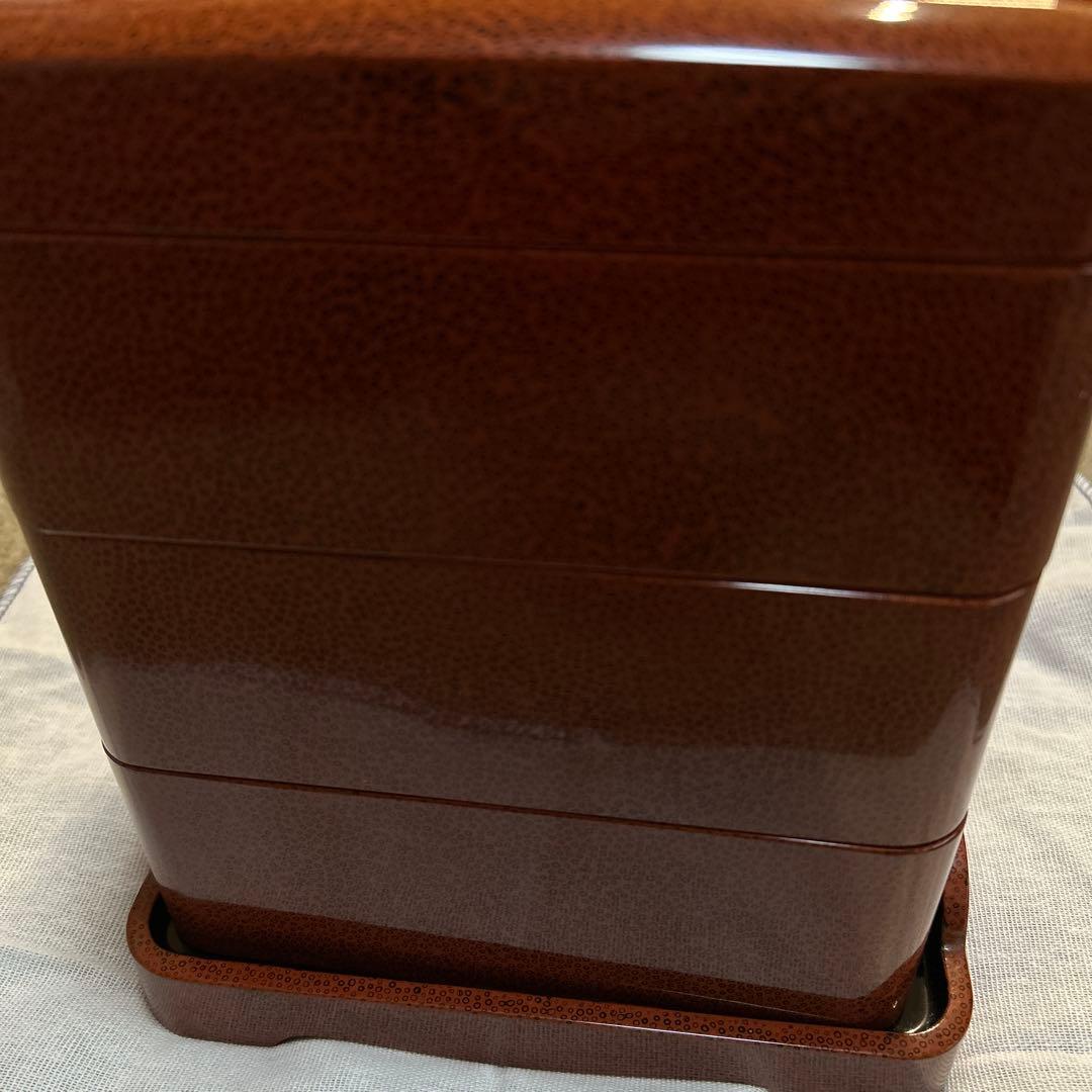 津軽塗 七々子塗 三段重 重箱 未使用