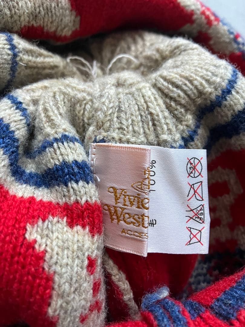 ヴィヴィアンウエストウッド　耳当て付き　ニットキャップ スカル　可愛い