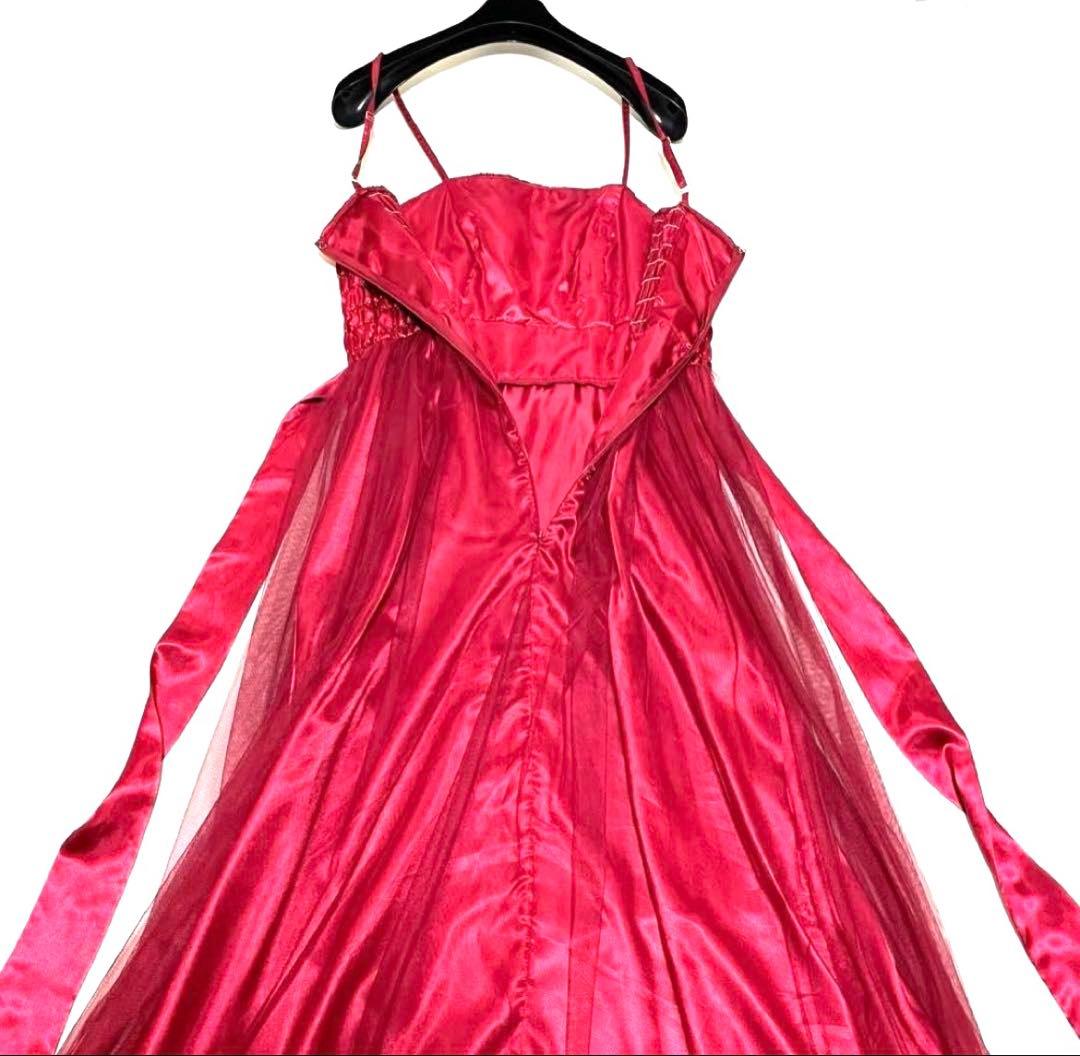 【美品】カラードレス パーティードレス 演奏会 ドレス ロングドレス レッド