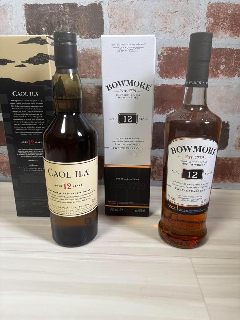 【新品未開封品】ボウモア12年40度700ml ＆ カリラ12年43度700ml