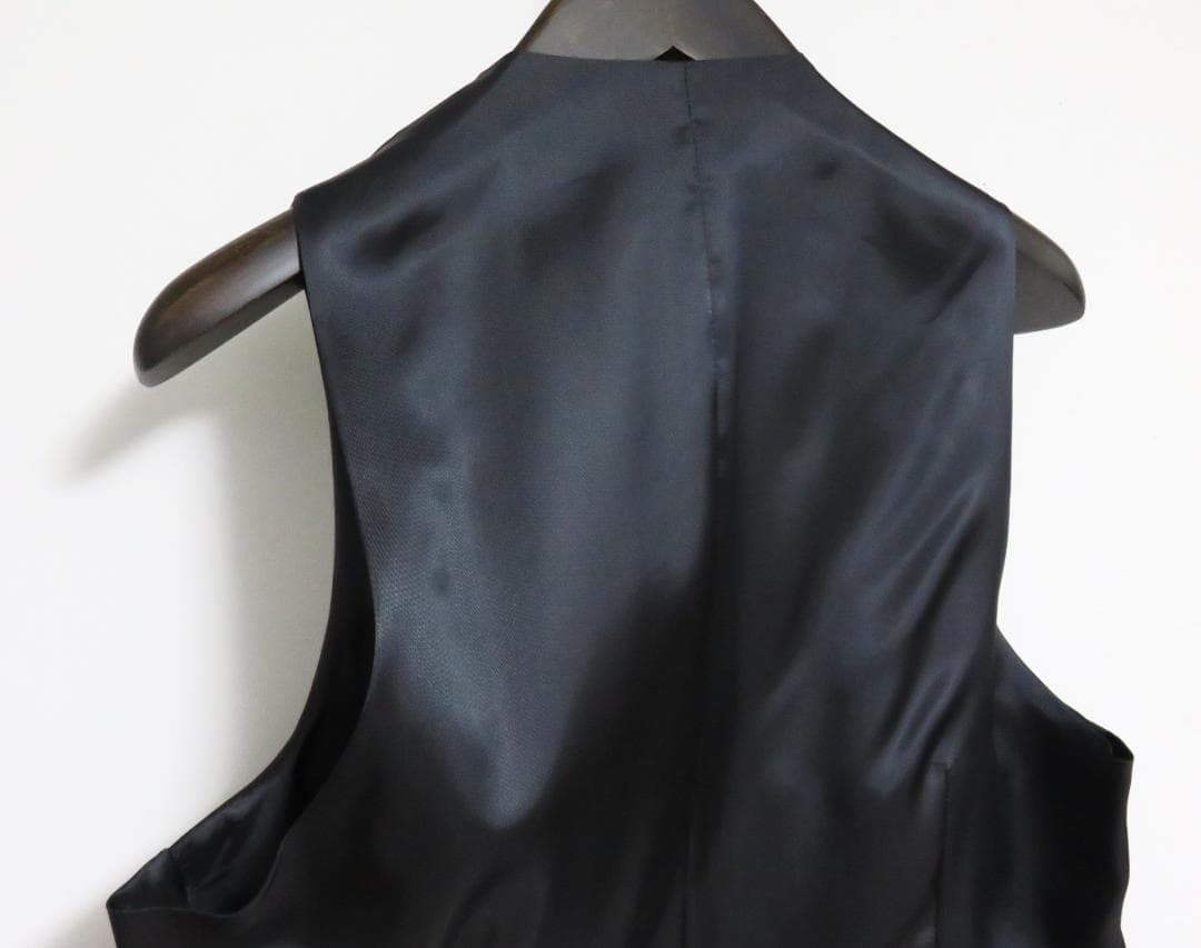 ハンガー付属 新品 LARDINI ウール ジレ 44 チャコールグレー