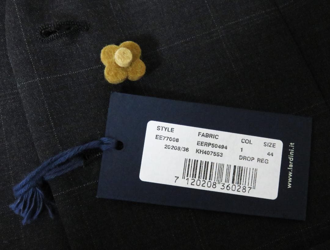 ハンガー付属 新品 LARDINI ウール ジレ 44 チャコールグレー