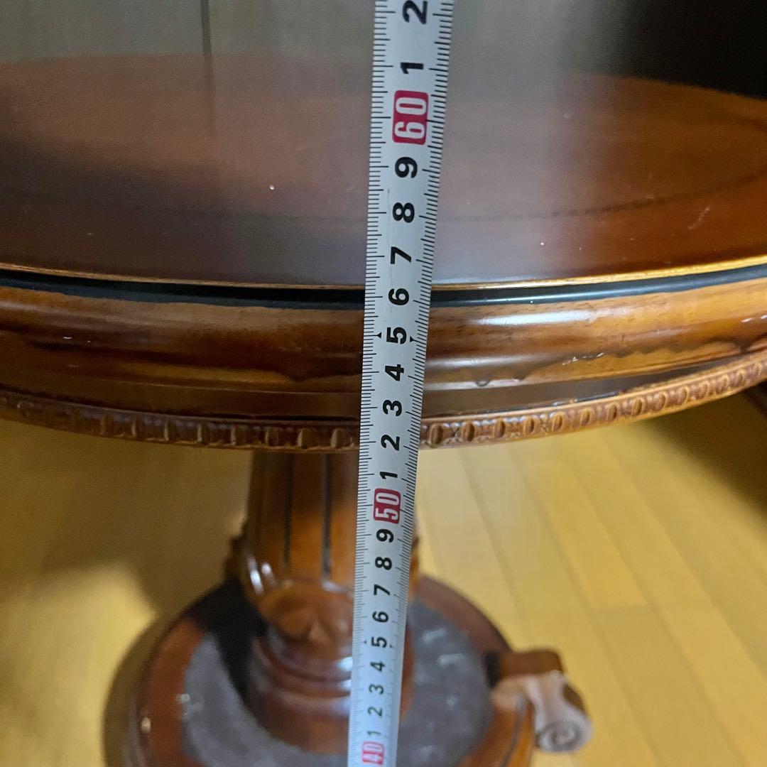 ヨーロピアン アンティーク風 丸テーブル ヴィンテージ 円卓 ラウンドテーブル