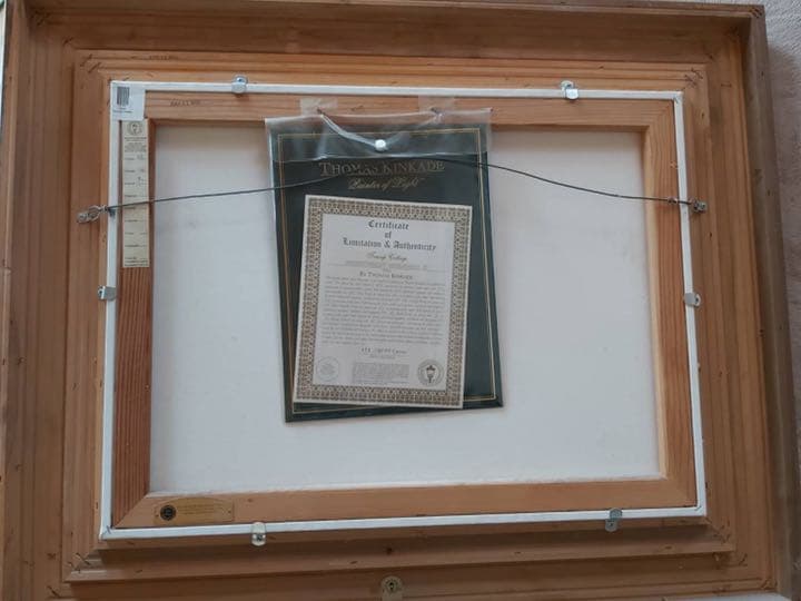 トーマス キンケード 絵画 TEACUP COTTAGE 保証書付き 1996年