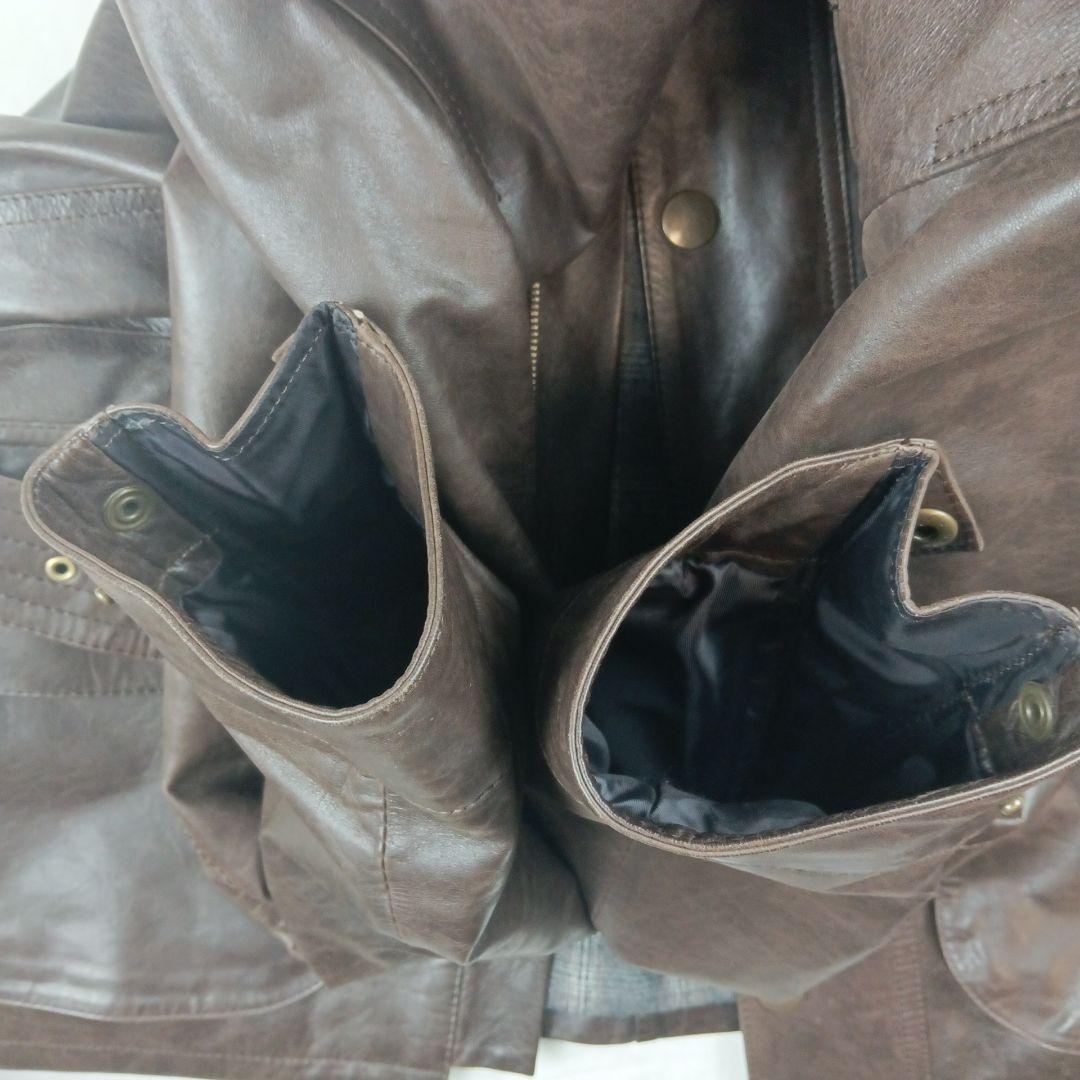 PS ポールスミス カーコート ラムレザー М ブラウン チェック ベルト