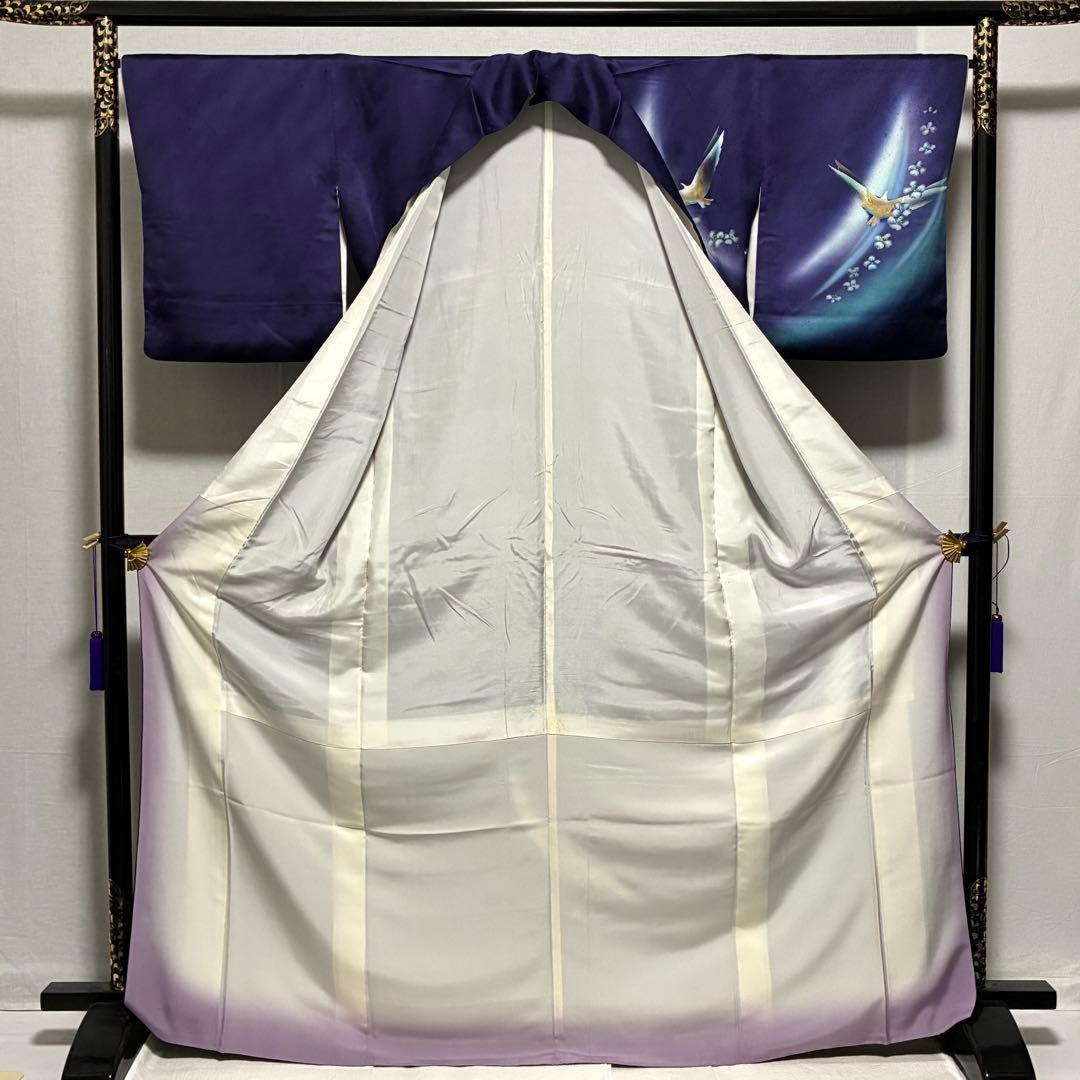 専用 D25 訪問着 秀星 鳥 花模様 正絹 着物 袷 極美品