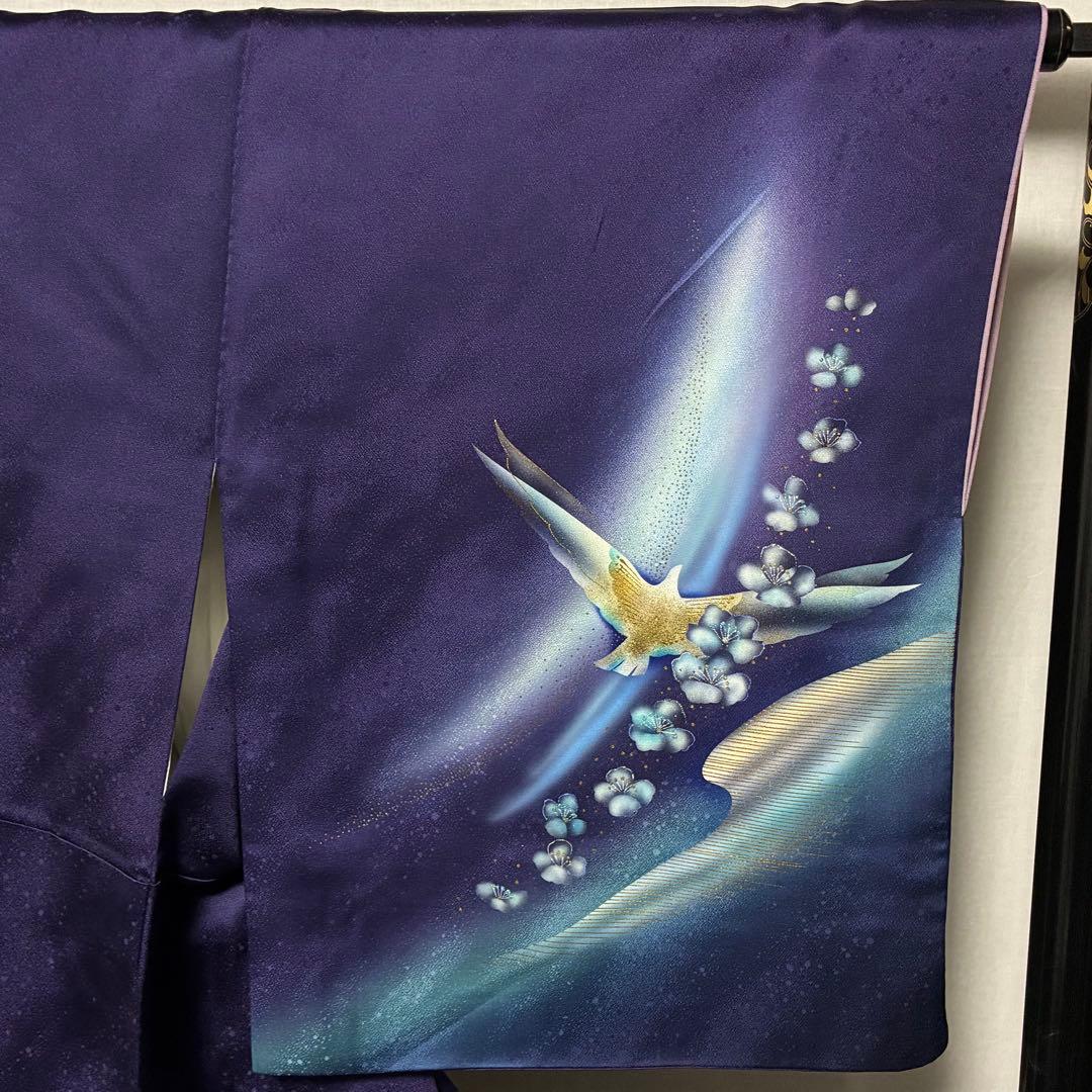 専用 D25 訪問着 秀星 鳥 花模様 正絹 着物 袷 極美品