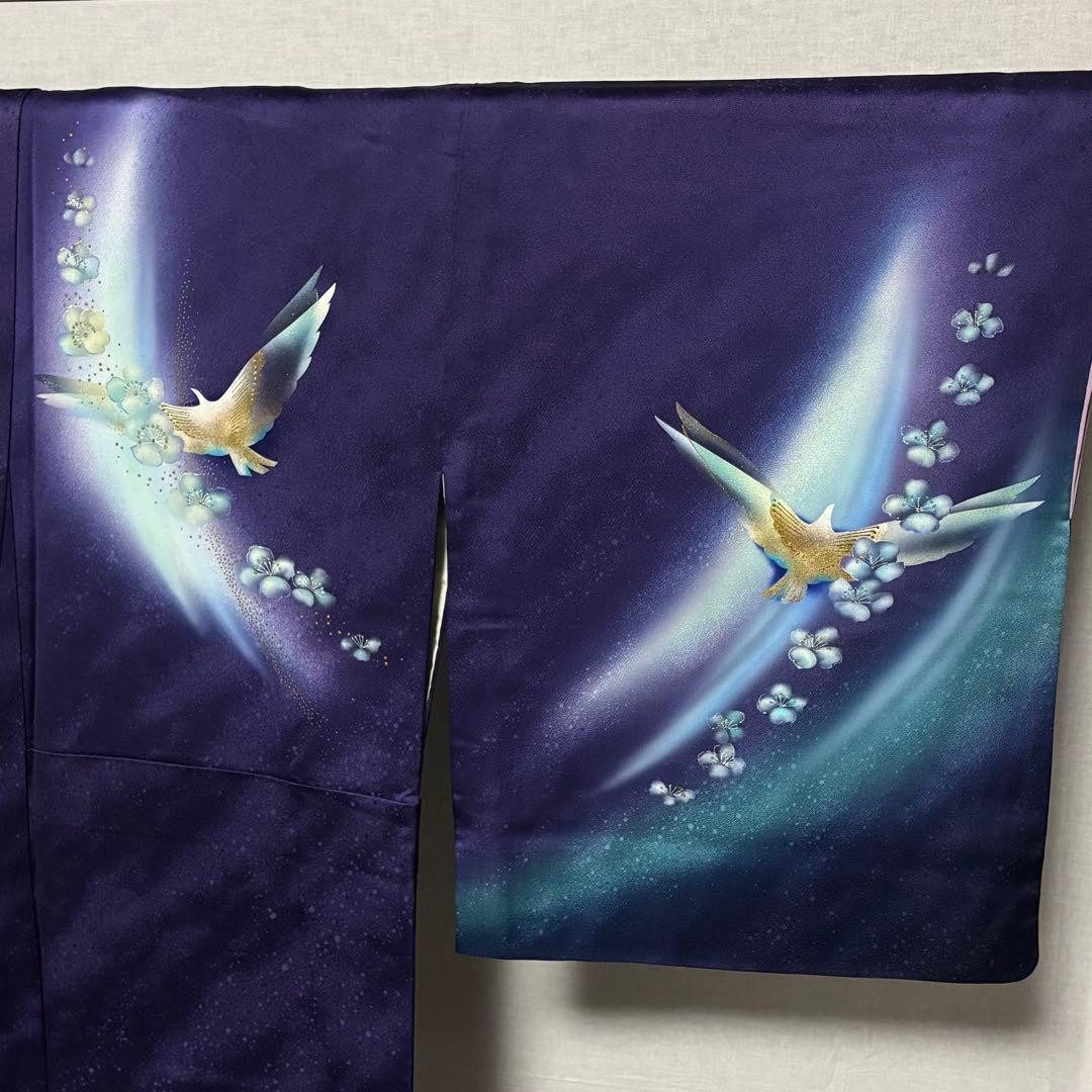 専用 D25 訪問着 秀星 鳥 花模様 正絹 着物 袷 極美品