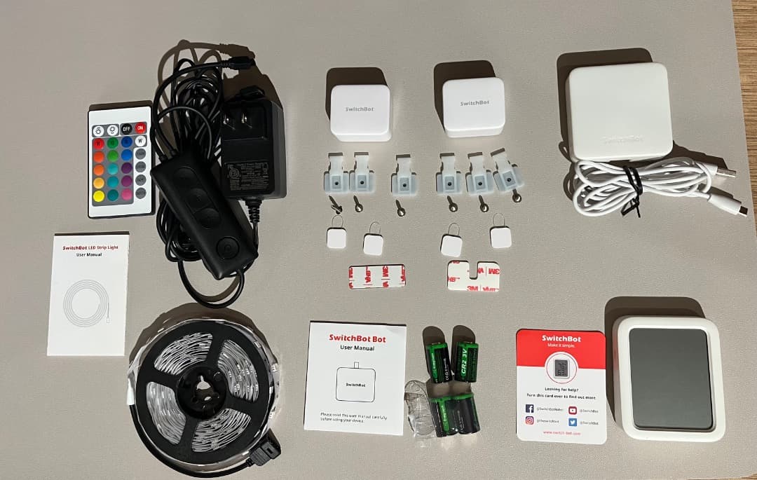 switchbot ボットx2 ハブミニ　温湿度計プラス　テープライト　セット