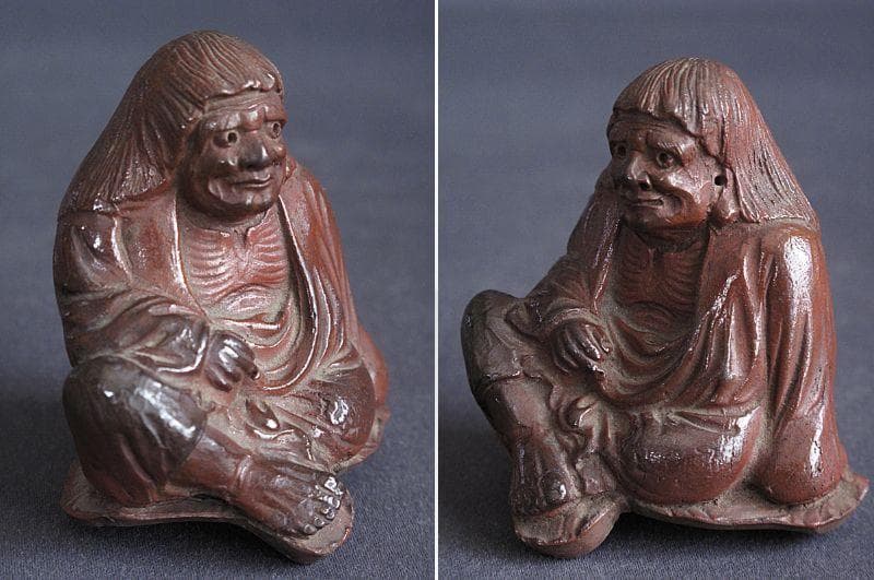 値下げ‼️ 時代!! 天保赤備前『亀に仙人香炉』珍しい細工物　高13㎝