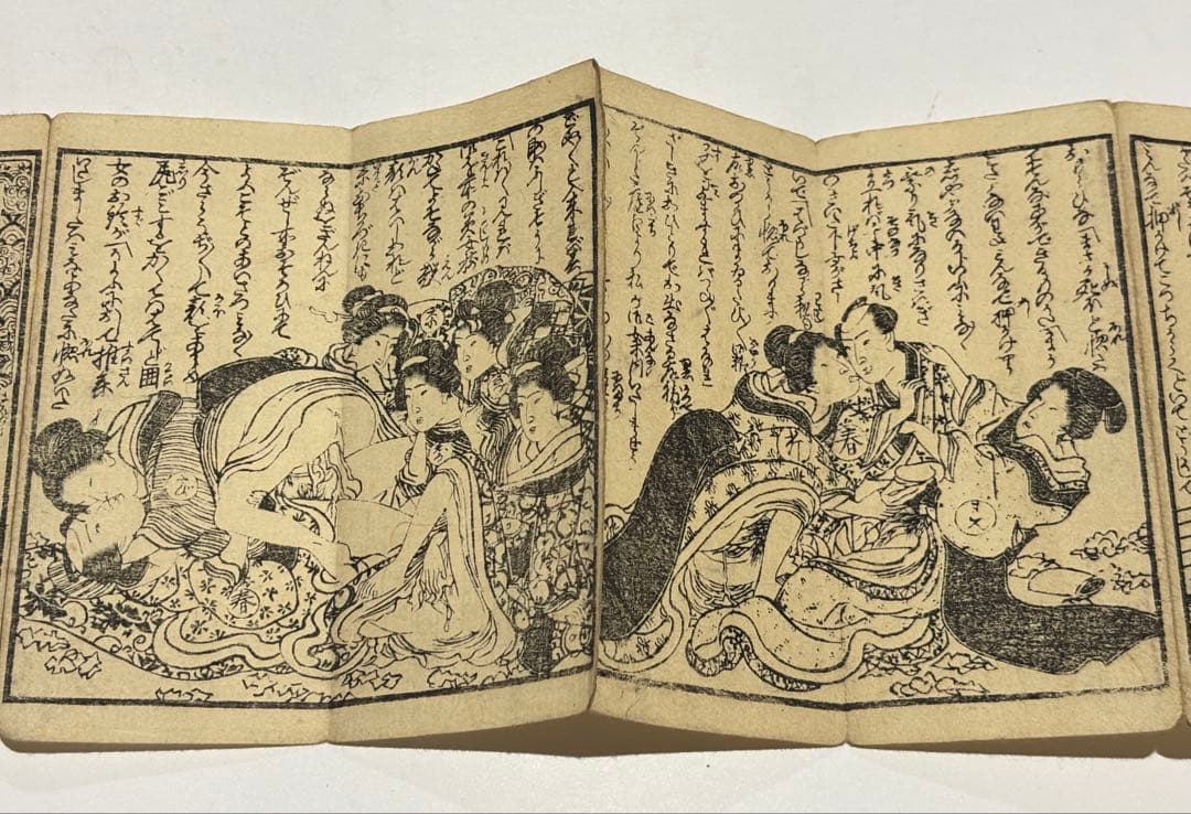 「春の曙乙女七種」艶本 彩色木版画 1帖|春画 枕絵 わじるし 和本 江戸時代