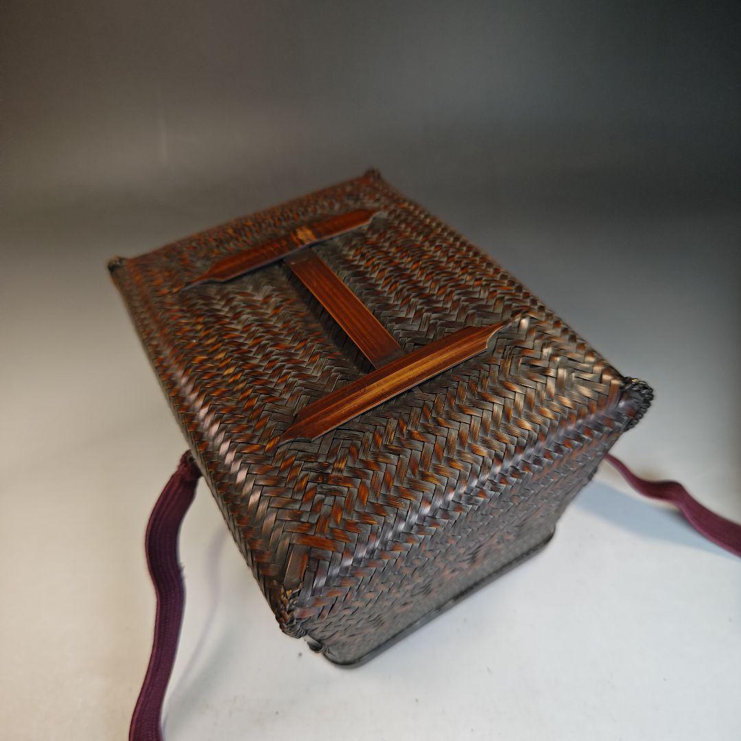 イ834 茶籠『御所籠一式　野点道具』茶篭　茶道具　網代籠