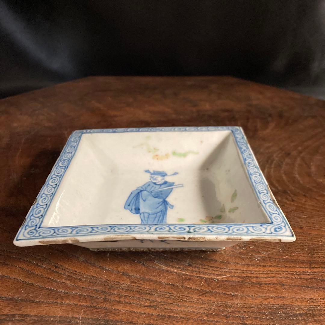 新春赤札セール❗️【ギャラリー三益】古染付　文官紋方角皿