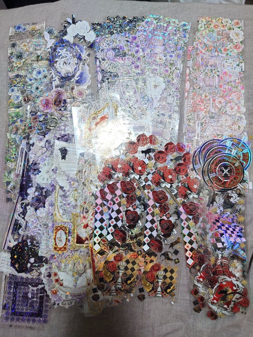 【装飾】海外　マステ　装飾系　6〜7cm分厚さ　貝殻光マスキングテープ切り売り