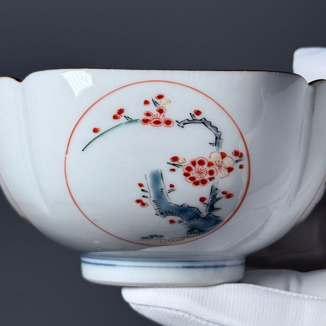 古伊万里　柿右衛門様式　向付　13客　赤絵龍図　竹に紅葉　梅　花蝶図　老松