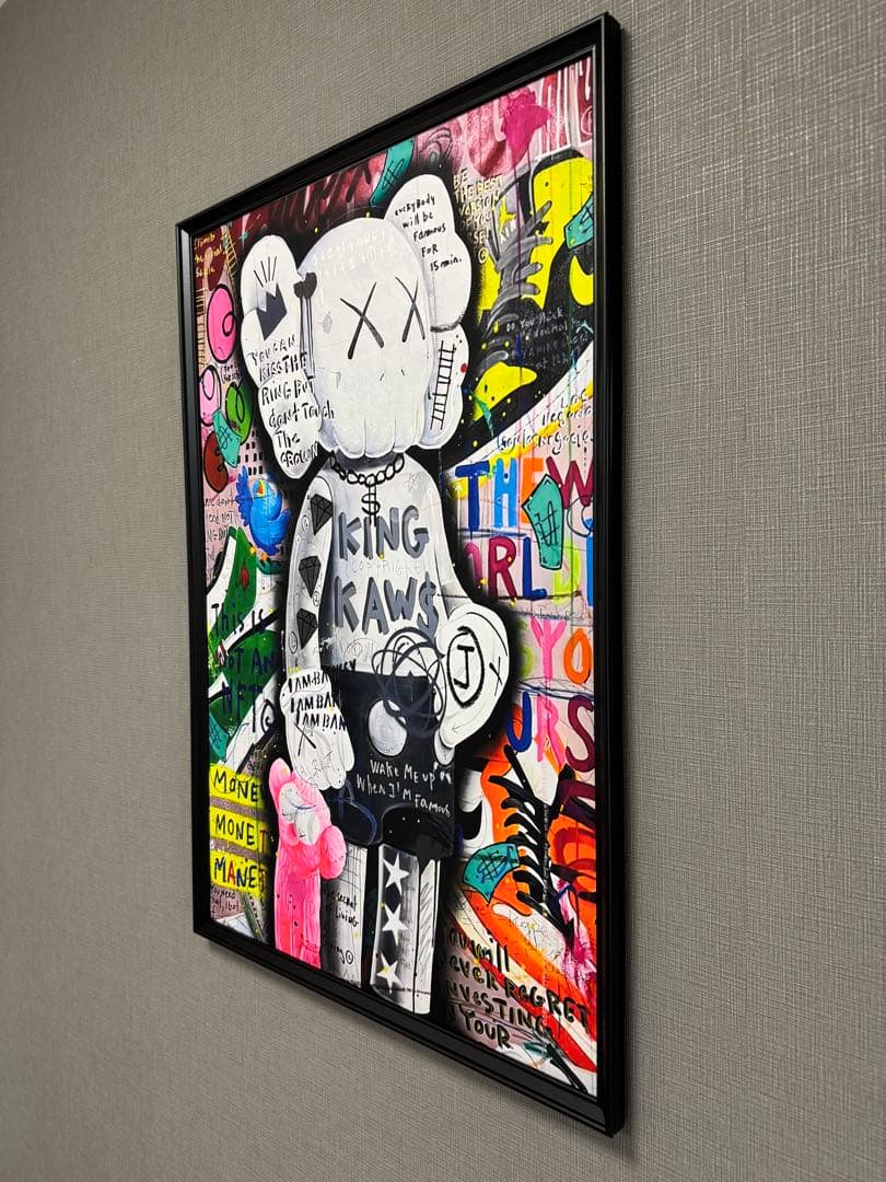 No.311フレーム付きキャンバスアート　ブランドアートポスター　KAWS