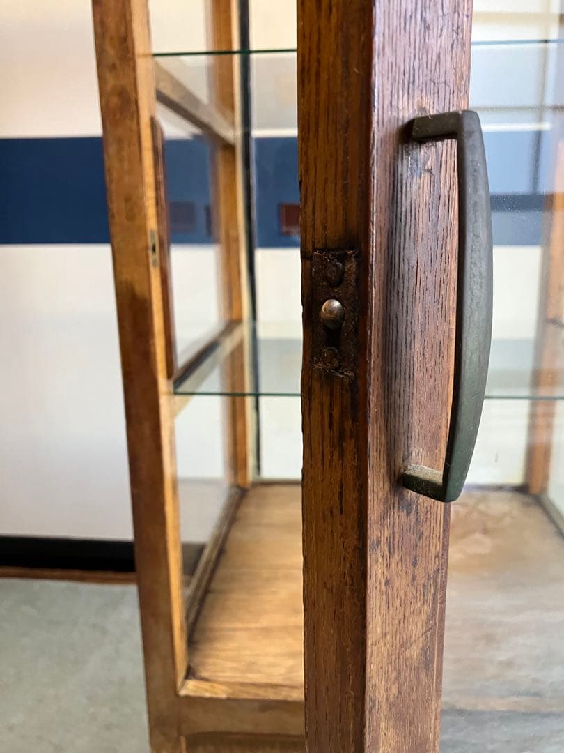 レトロ商品　木製ガラスケース　商品ケース3段