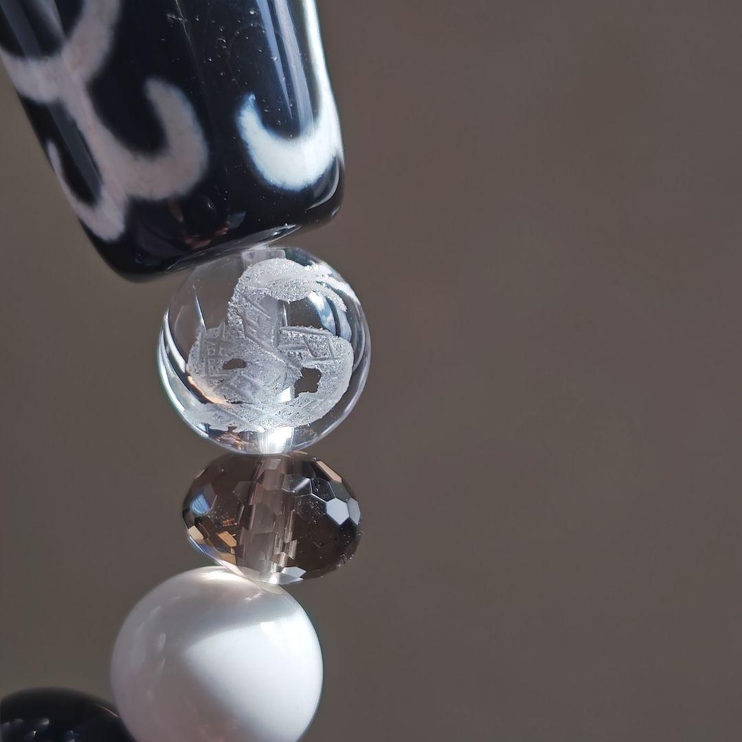 新作♡如意蓮花天珠、日高翡翠、水晶白蛇彫り、モリオン、和田玉、天然ホワイトオニキ