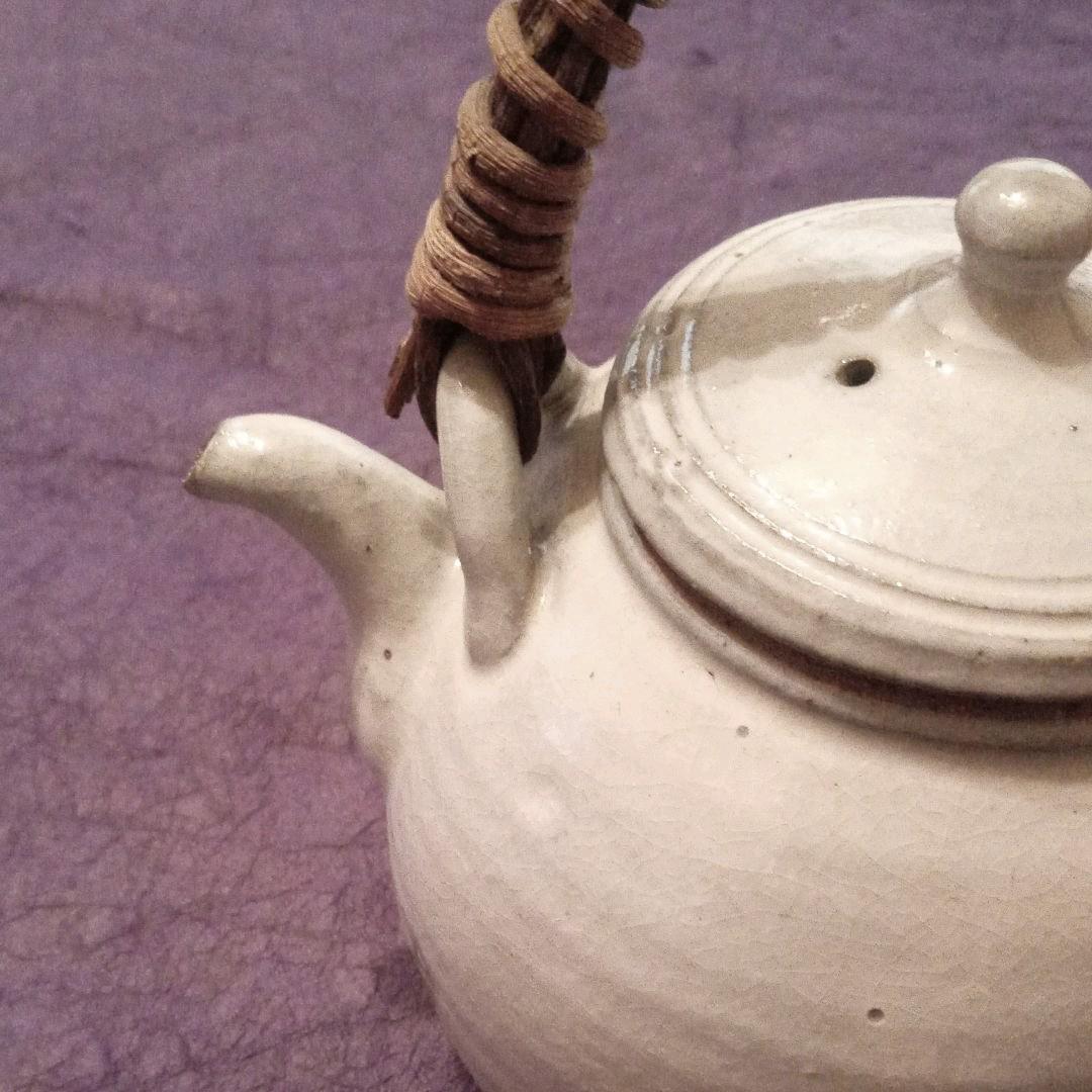 信楽焼　穴窯　粉引土瓶