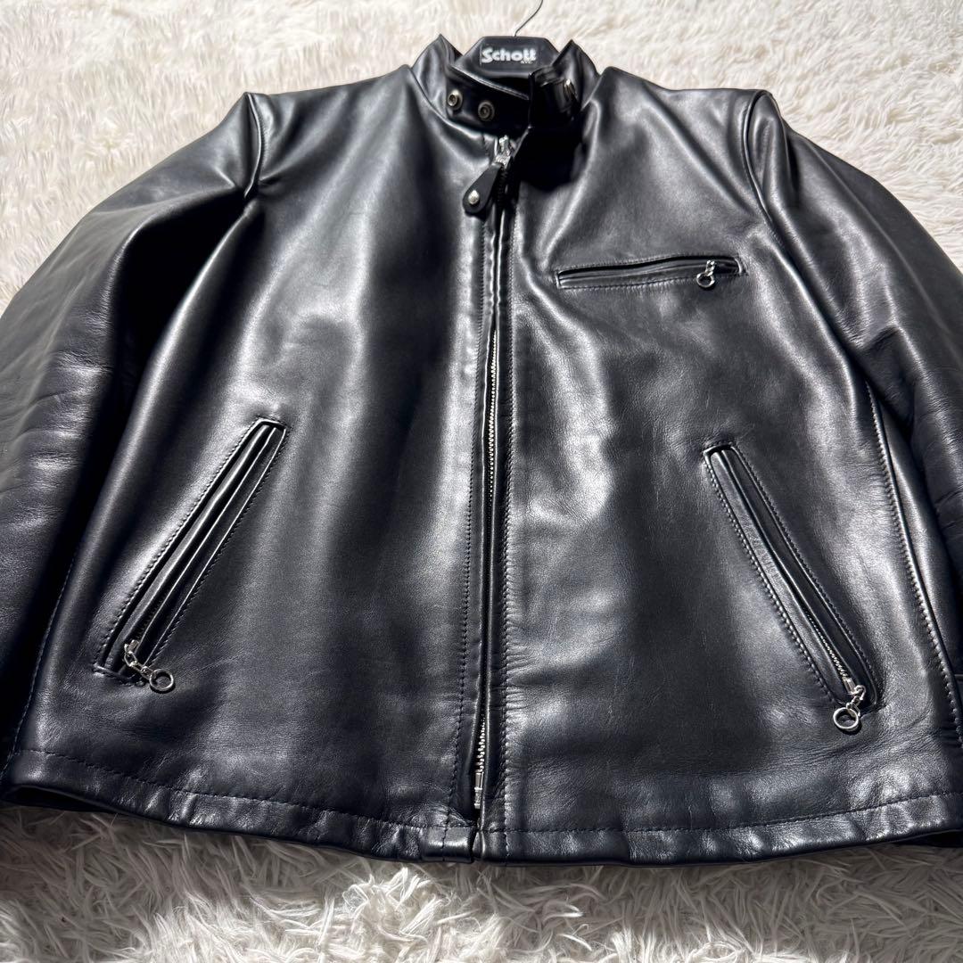極美品/現行✨schott ライダースジャケット　シングル 641 黒40