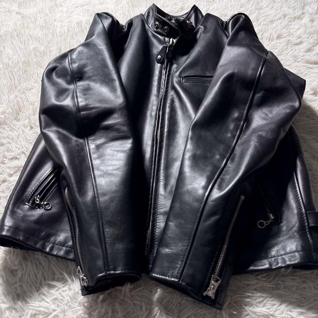 極美品/現行✨schott ライダースジャケット　シングル 641 黒40