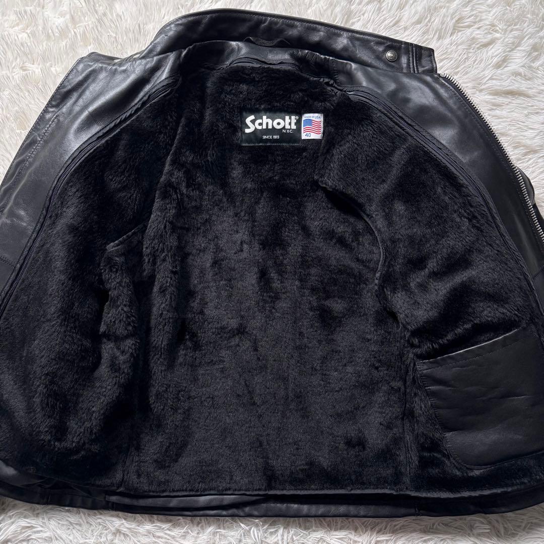 極美品/現行✨schott ライダースジャケット　シングル 641 黒40