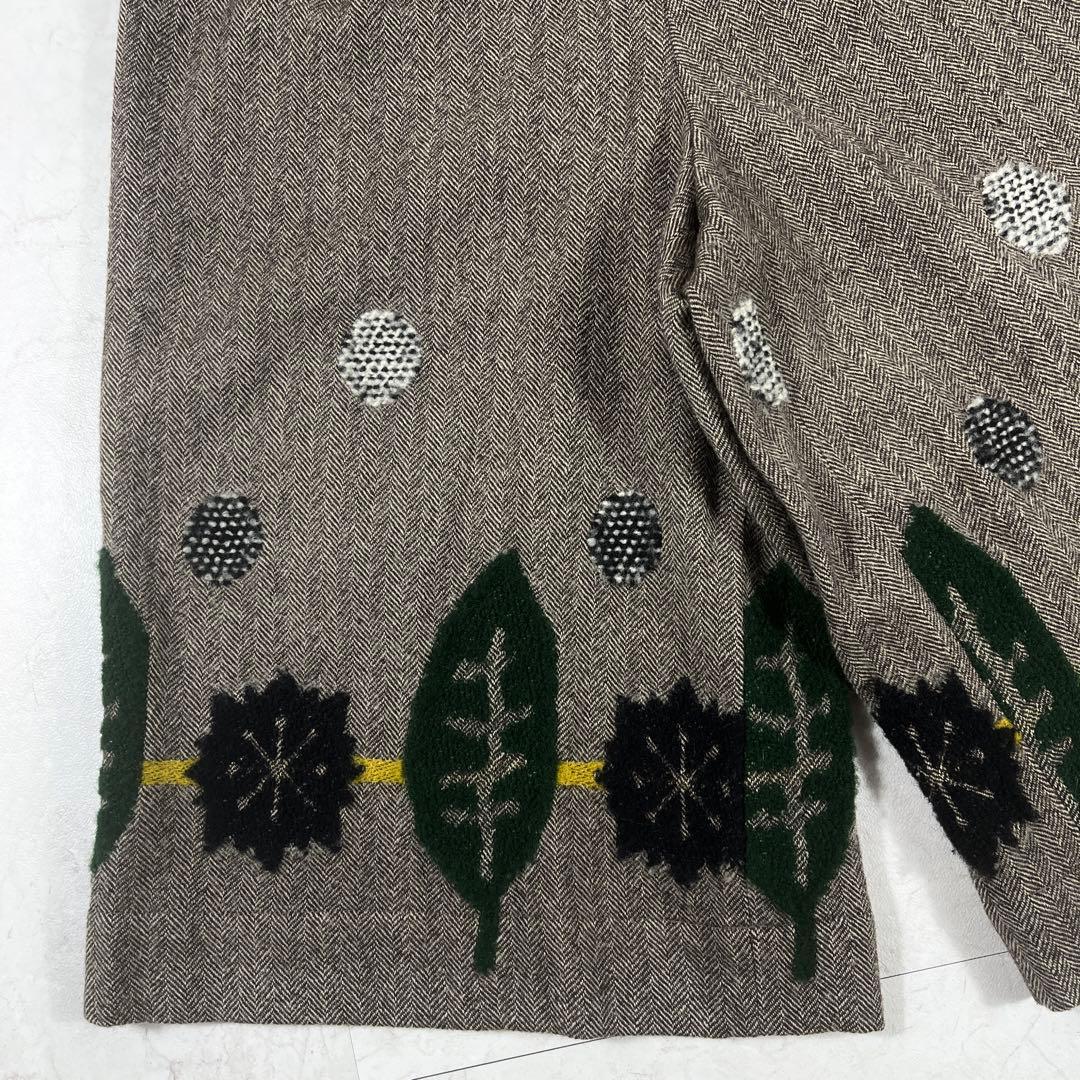 ✨未使用級 イッセイミヤケミー ガウチョパンツ 刺繍 ツイード調 ウール