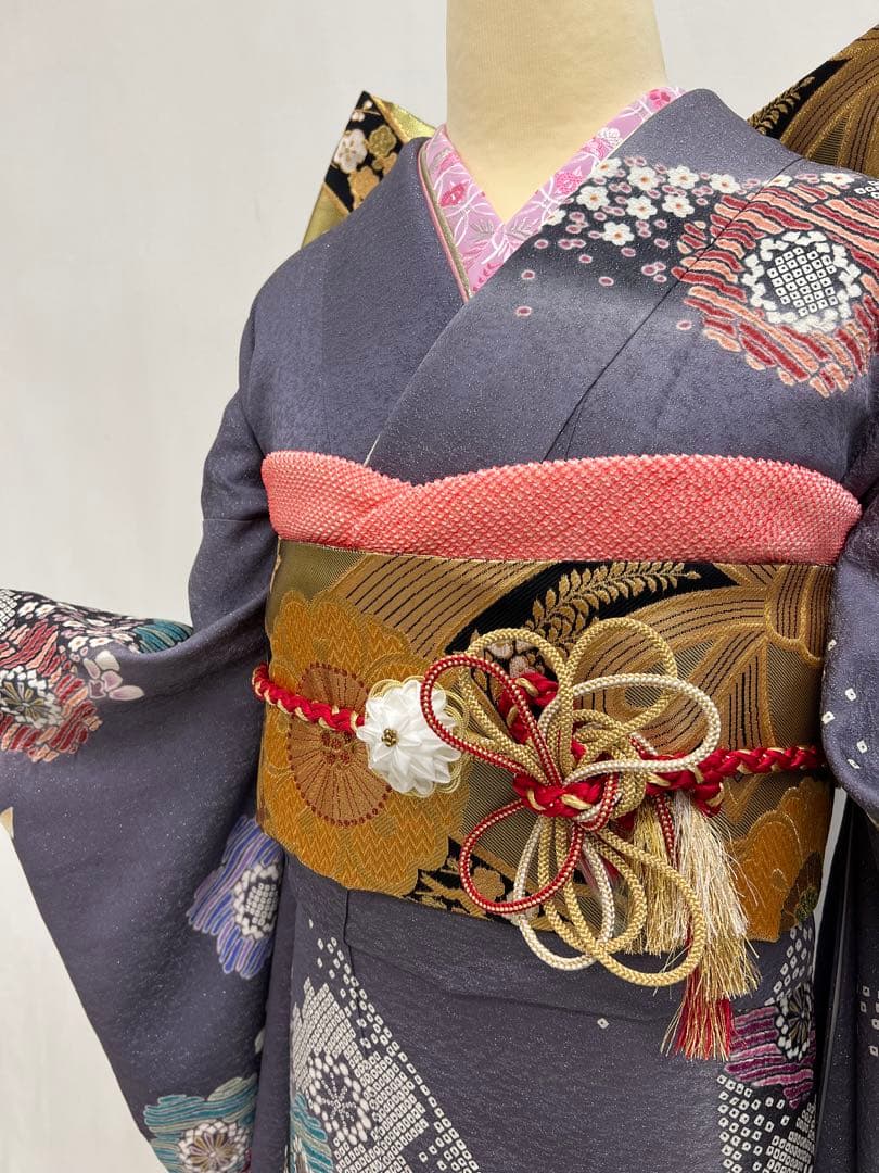 振り袖　フルセット　別誂長襦袢　成人式　金彩加工　銀通し　ますいわ屋扱い　597