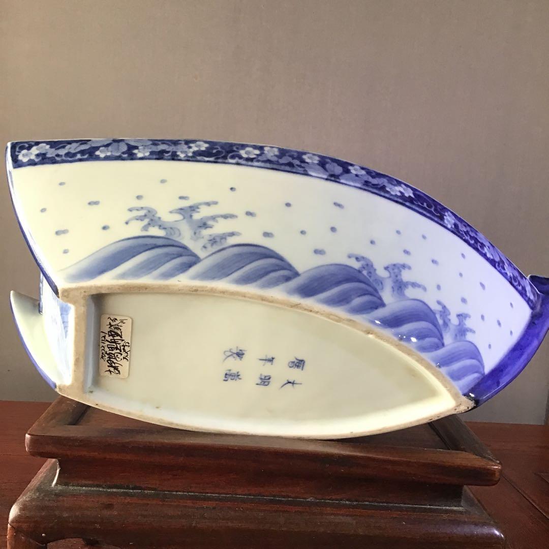 古伊万里　　船形鉢　　　　　江戸期　太明萬暦年製　　　希少