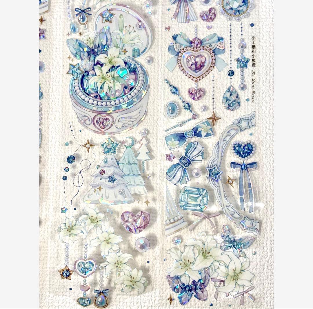 490円【K288】海外PET（貝殻光）マステ切り売り 宝石　キラキラ