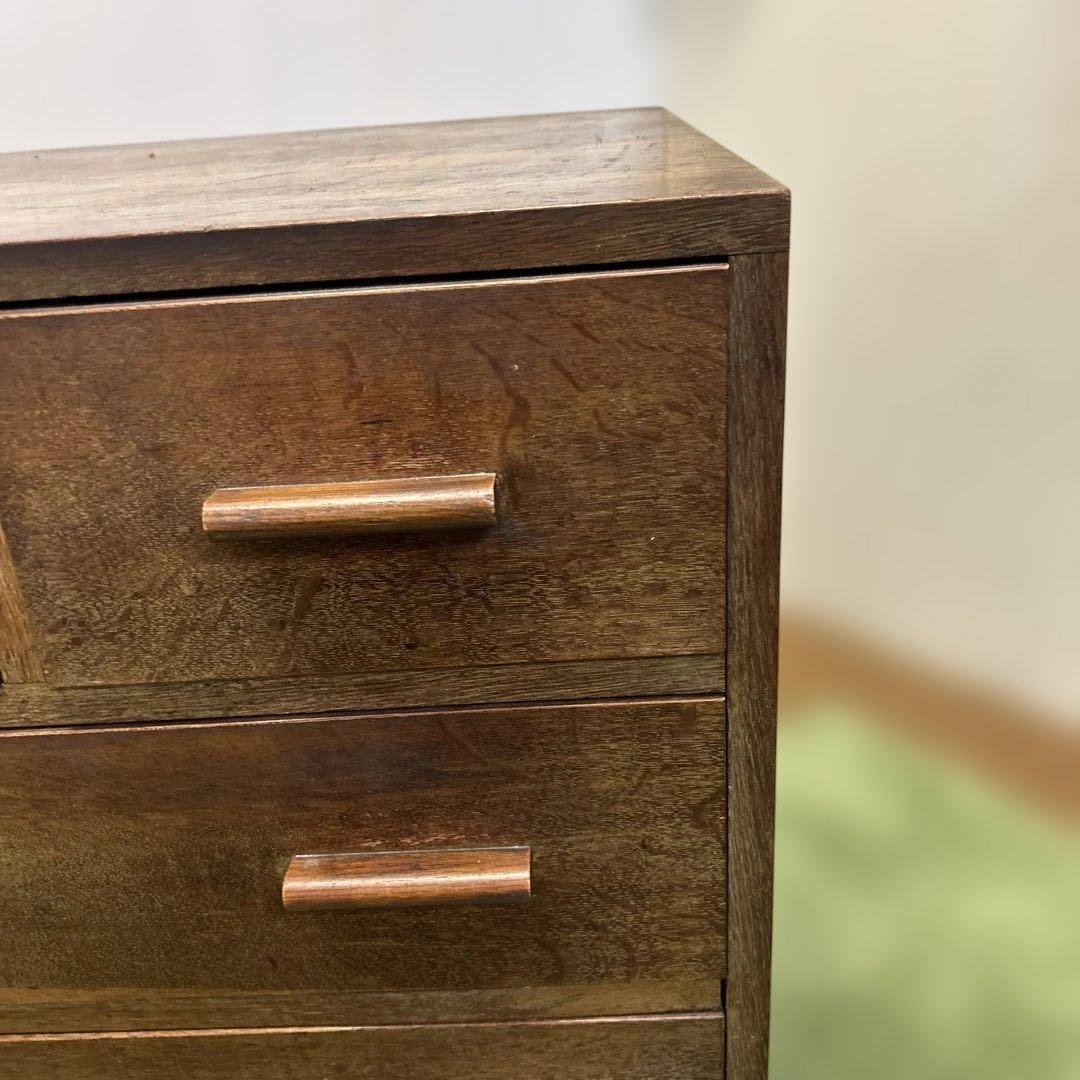 ヴィンテージ　ブラウン木製タンス 5引き出し
