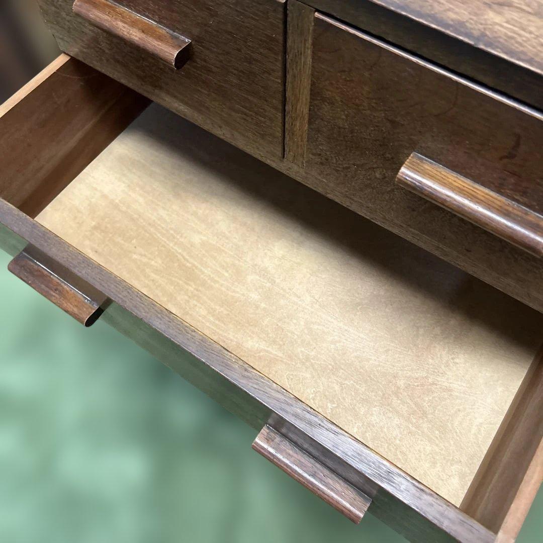 ヴィンテージ　ブラウン木製タンス 5引き出し