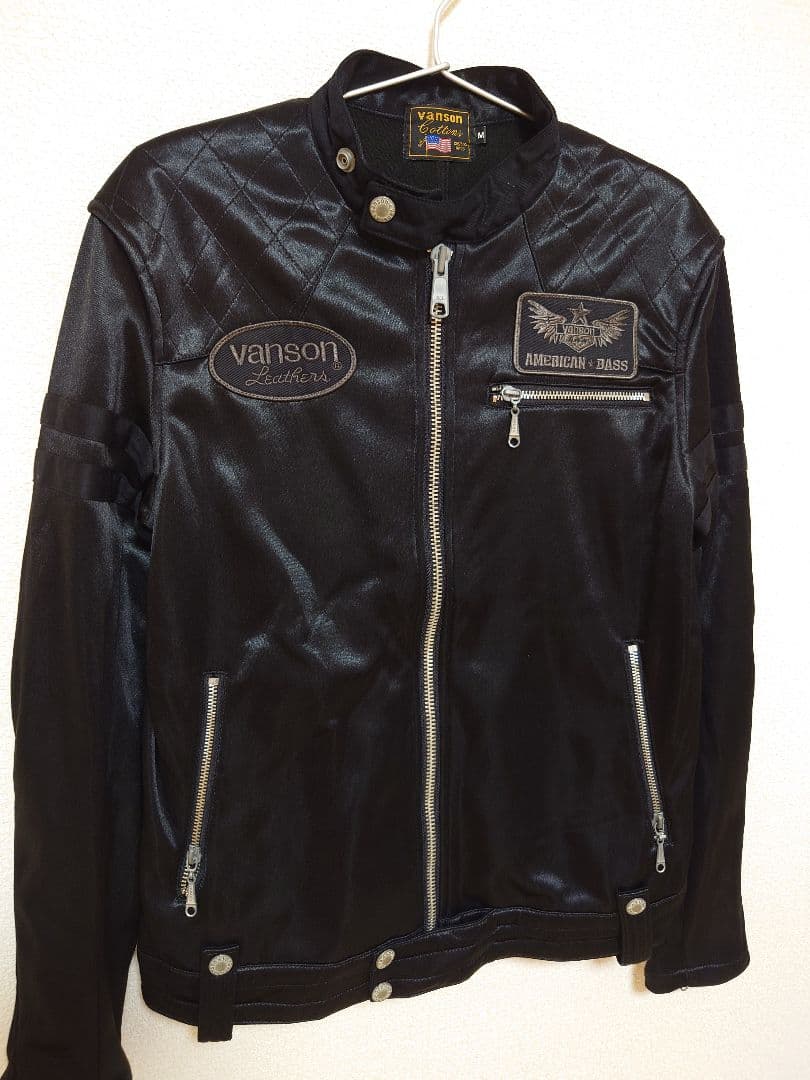 vanson ブラック シングルライダースジャケットМ
