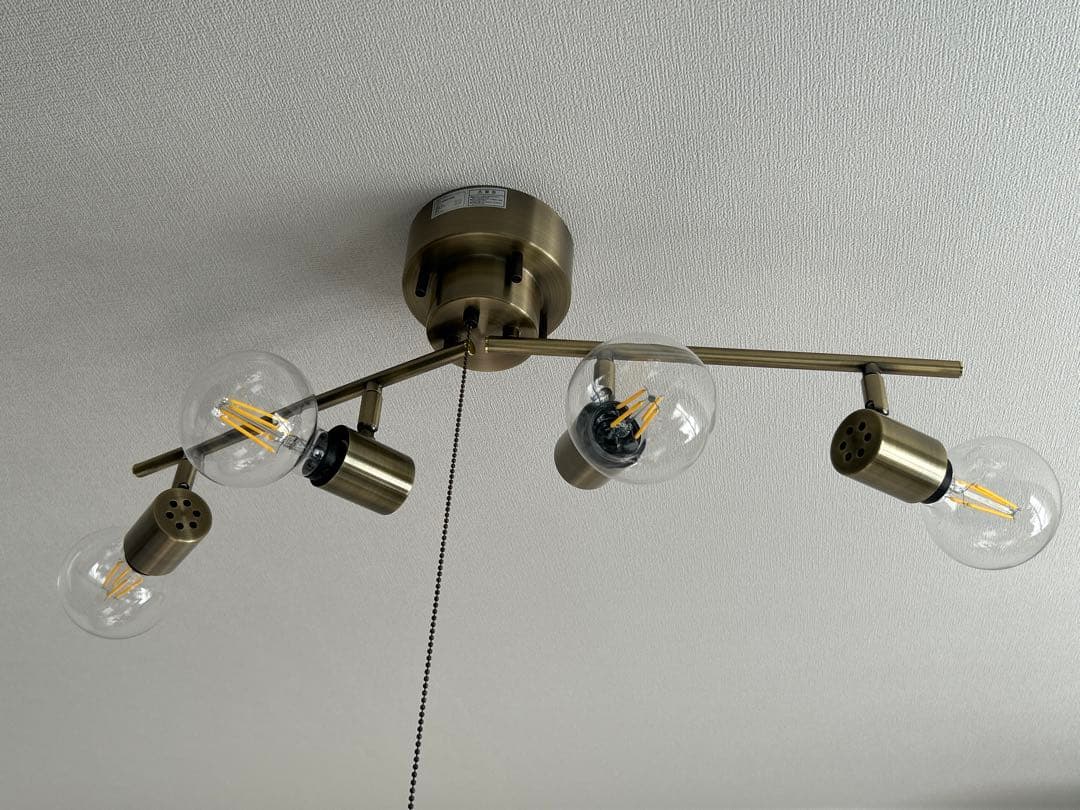 リンガライト 4灯 シーリングライト ゴールド　LED 調光　多灯　IKEA