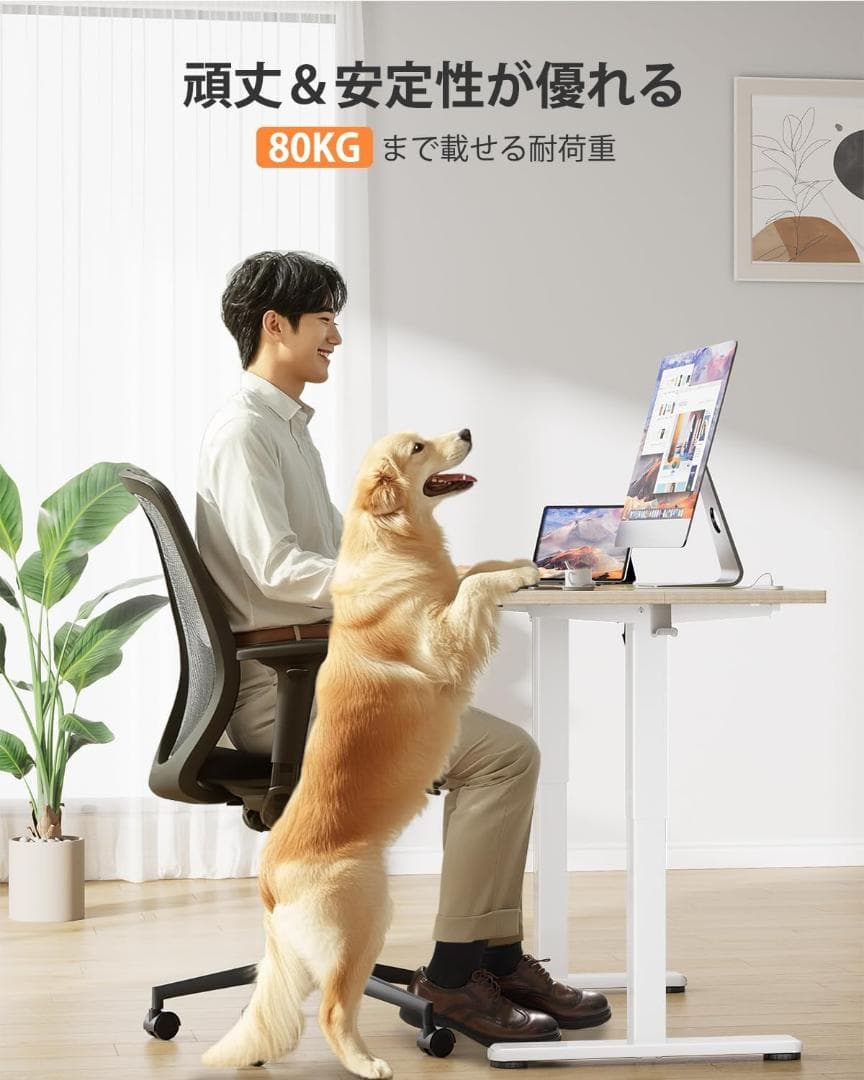 【本日セール最終】電動 昇降式デスク ロータイプ 高さ調節 （ナチュラル木目調）